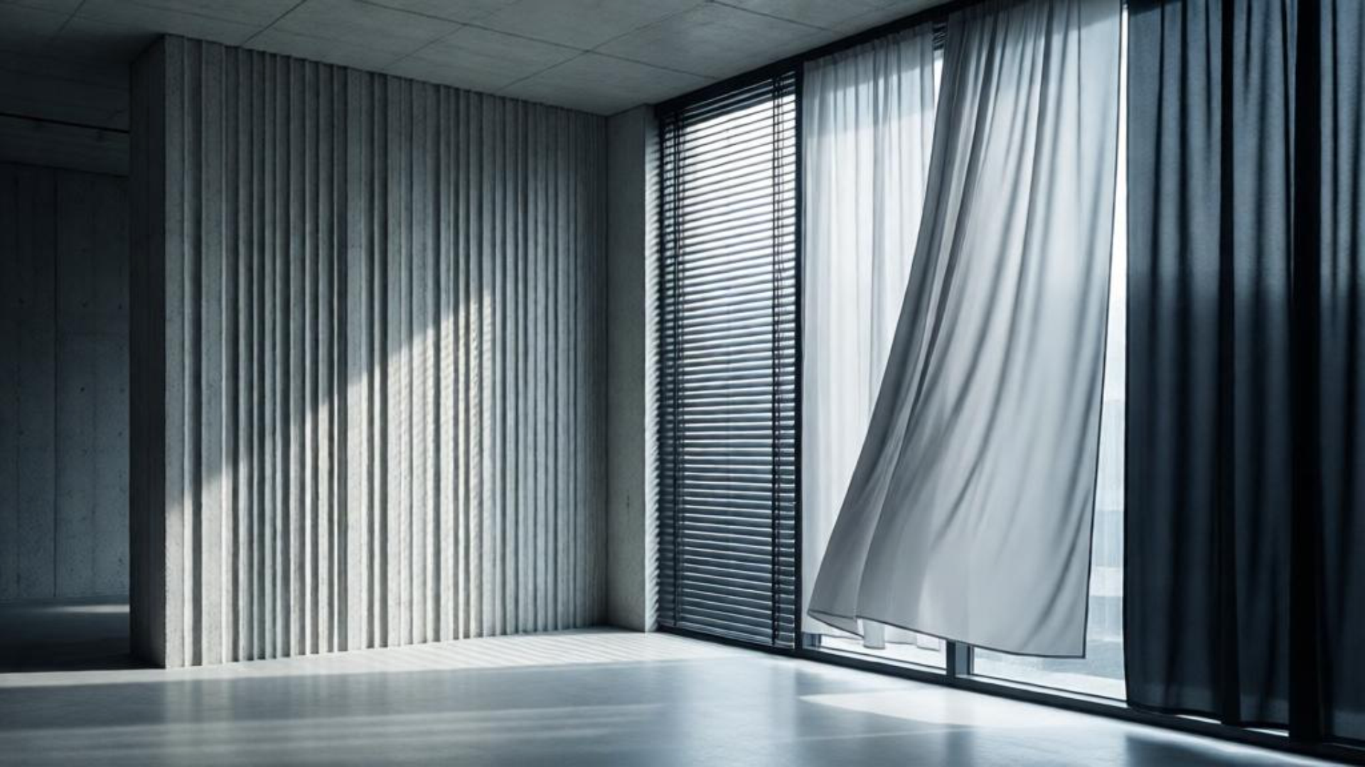 Seide in brutalistischer Architektur